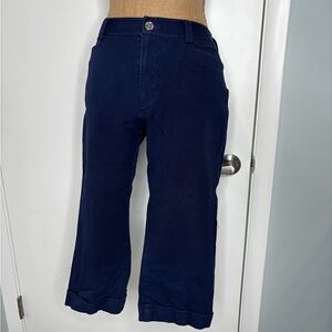 Lauren Ralph Lauren Women's Cuffed Capris Size 4 Blue Stretch Cotton/Elastane